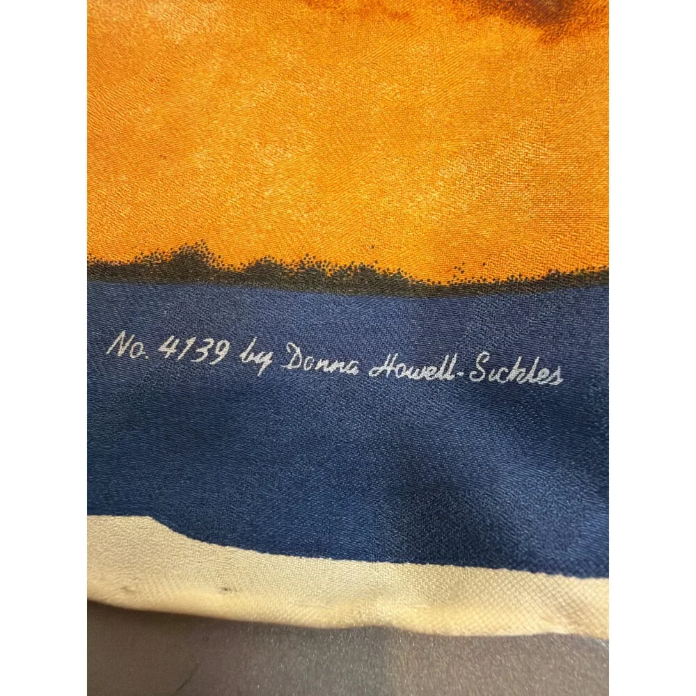 Vintage Rockmount Ranch Wear Silk Scarf Western Cowgirl Print Limited Edition